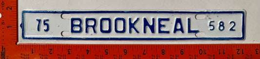 1975 Brookneal, Virginia #582 License Plate