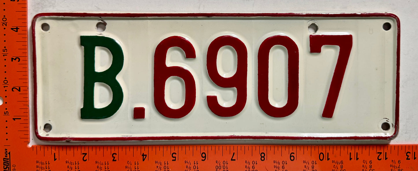 1973 series Burundi #B.6907 Passenger License Plate