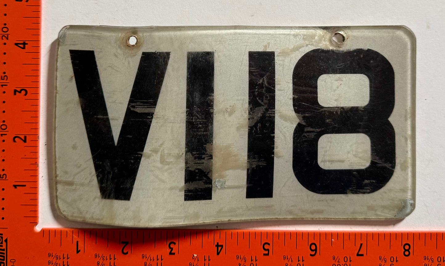 Undated British Virgin Islands #VI18 Passenger License Plate