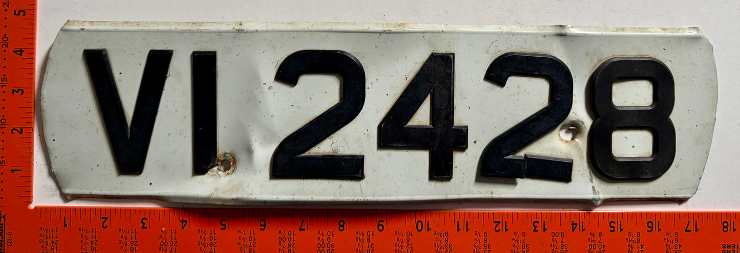 Undated British Virgin Islands #VI 2428 Passenger License Plate