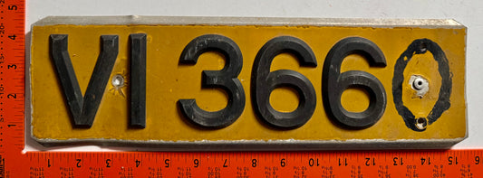 Undated British Virgin Islands #VI 3660 Passenger License Plate