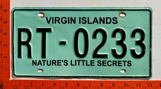 1996 base British Virgin Islands #RT-0233 Rental License Plate