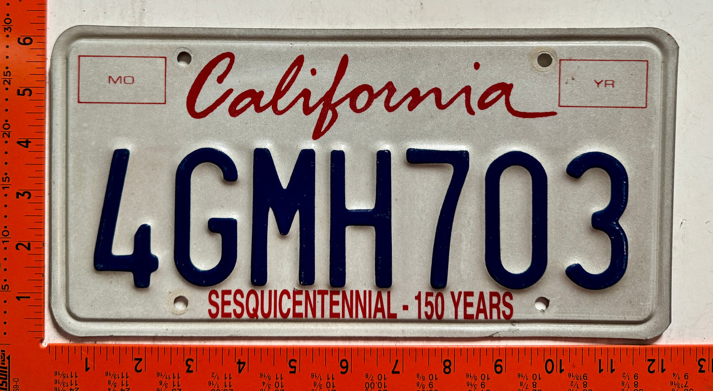undated California #4GMH703 Passenger License Plate