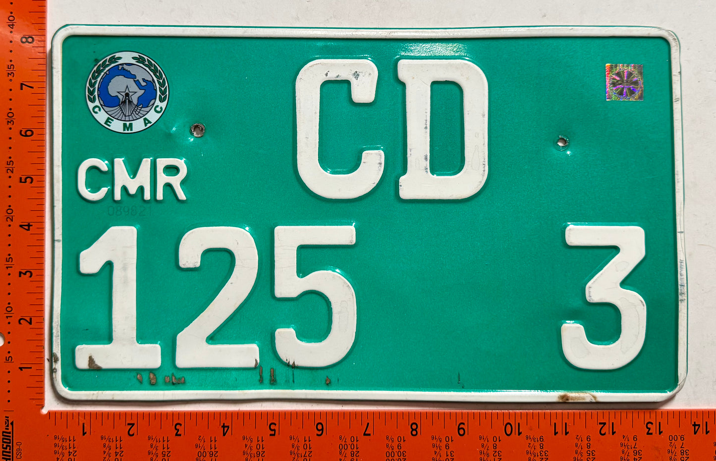 undated Cameroun #CD/125 3 Diplomat License Plate