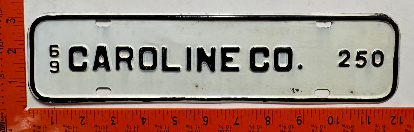 1969 Caroline County, Virginia #250 License Plate