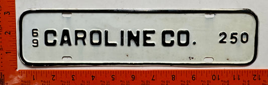 1969 Caroline County, Virginia #250 License Plate