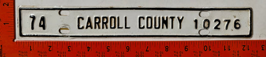 1974 Carroll County, Virginia #10276 License Plate
