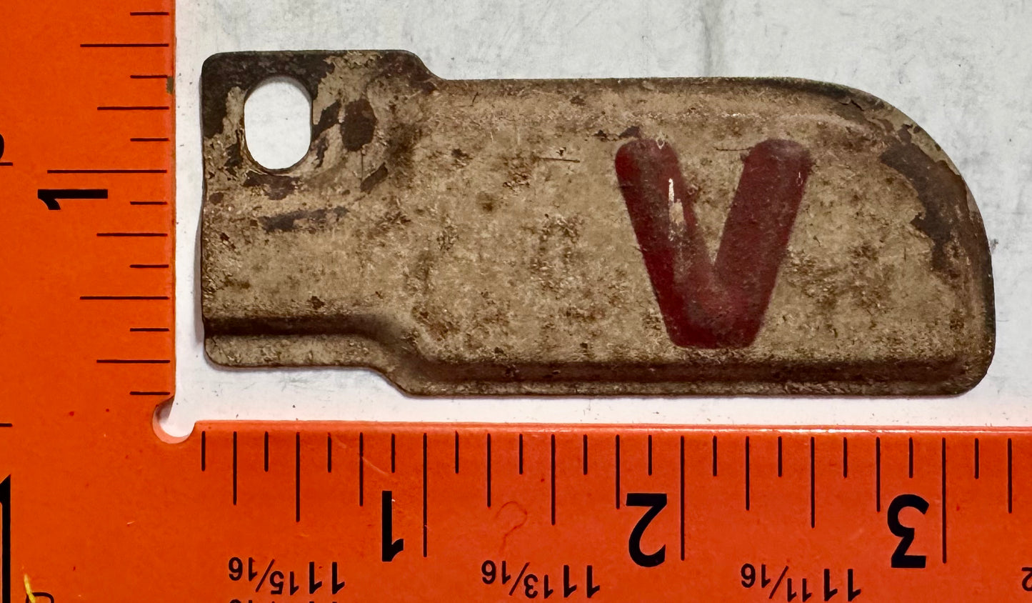 1943 California "V" Passenger License Plate Date Tab