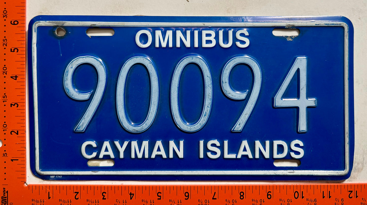 2001 base Cayman Islands #90094 Omnibus License Plate