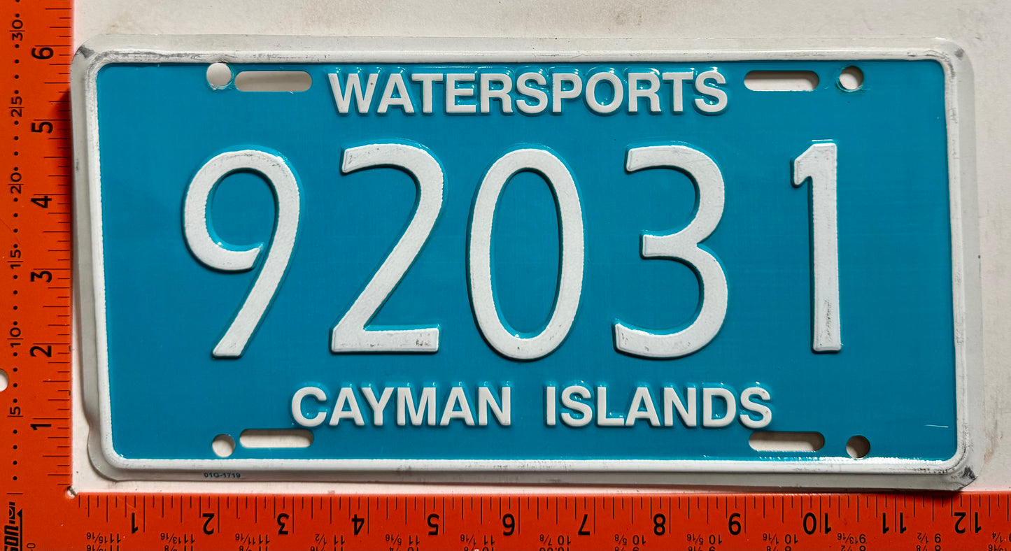2001 base Cayman Islands #92031 Watersports License Plate