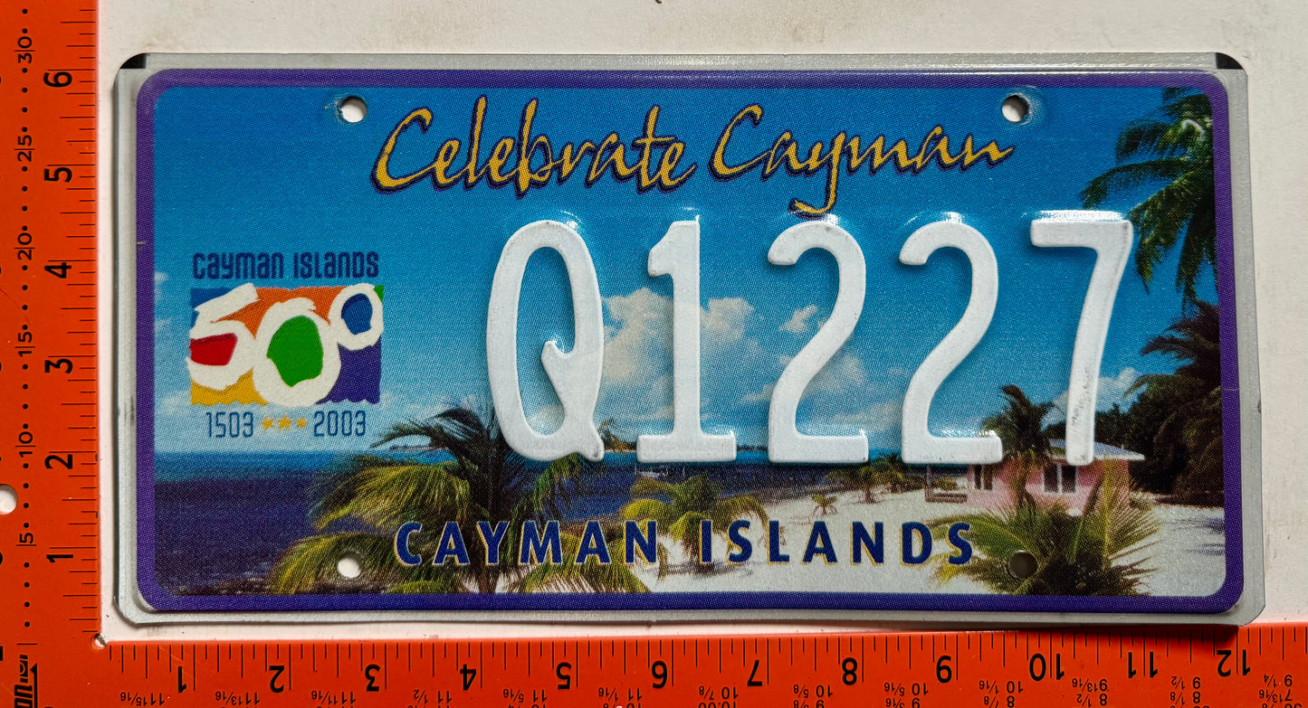 2003 Cayman Islands #Q1227 Passenger License Plate
