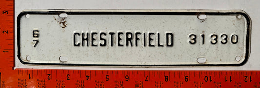 1967 Chesterfield, Virginia #31330 License Plate