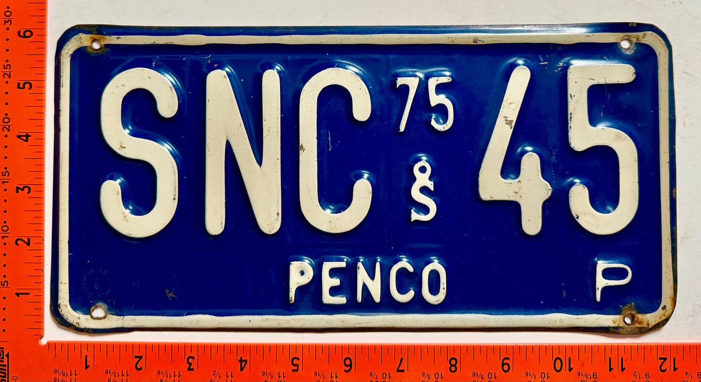 1975 Chile #SNC-45 Passenger License Plate