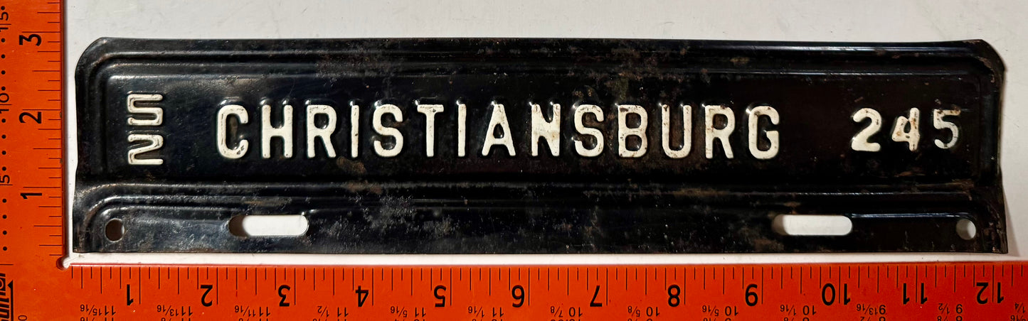1952 Christiansburg, Virginia #245 License Plate