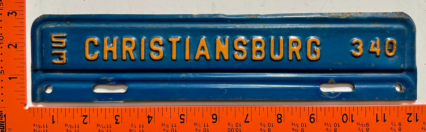1953 Christiansburg, Virginia #340 License Plate