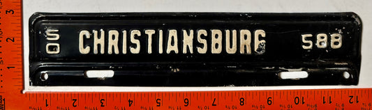 1950 Christiansburg, Virginia #588 License Plate