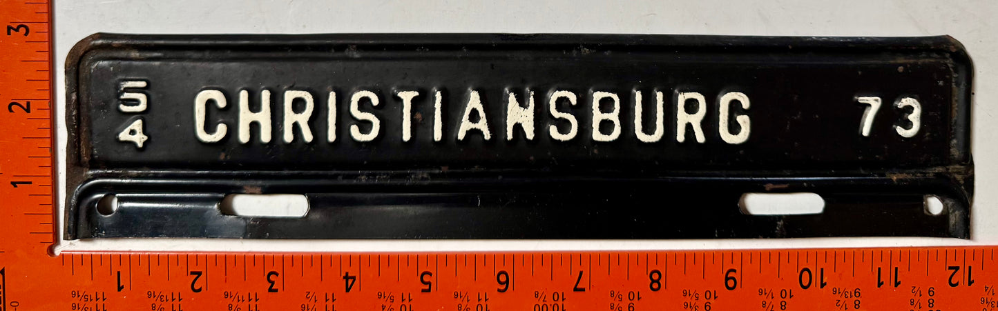 1954 Christiansburg, Virginia #73 License Plate