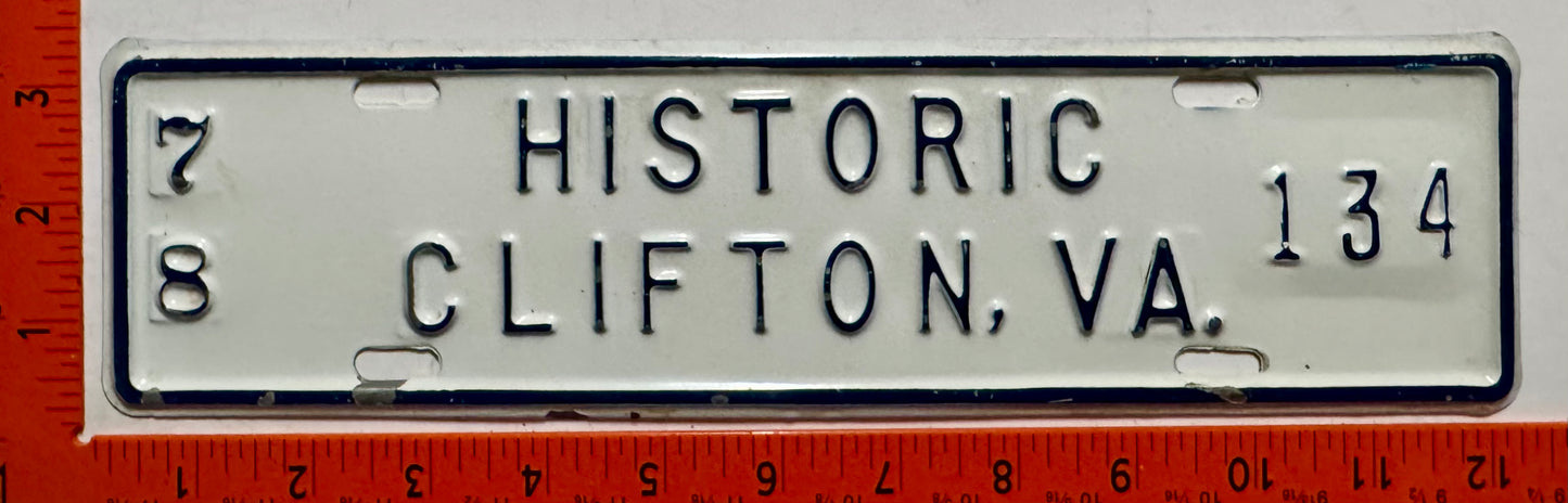 1978 Clifton, Virginia #134 License Plate