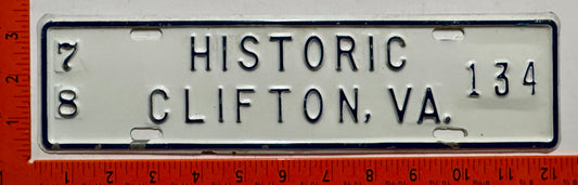 1978 Clifton, Virginia #134 License Plate