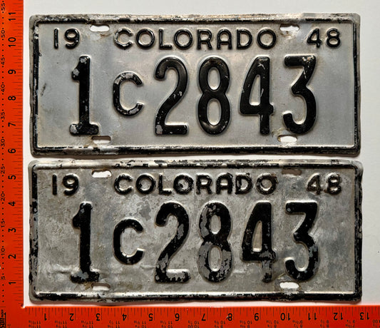 1948 Colorado #1C2843 Commercial License Plate Pair