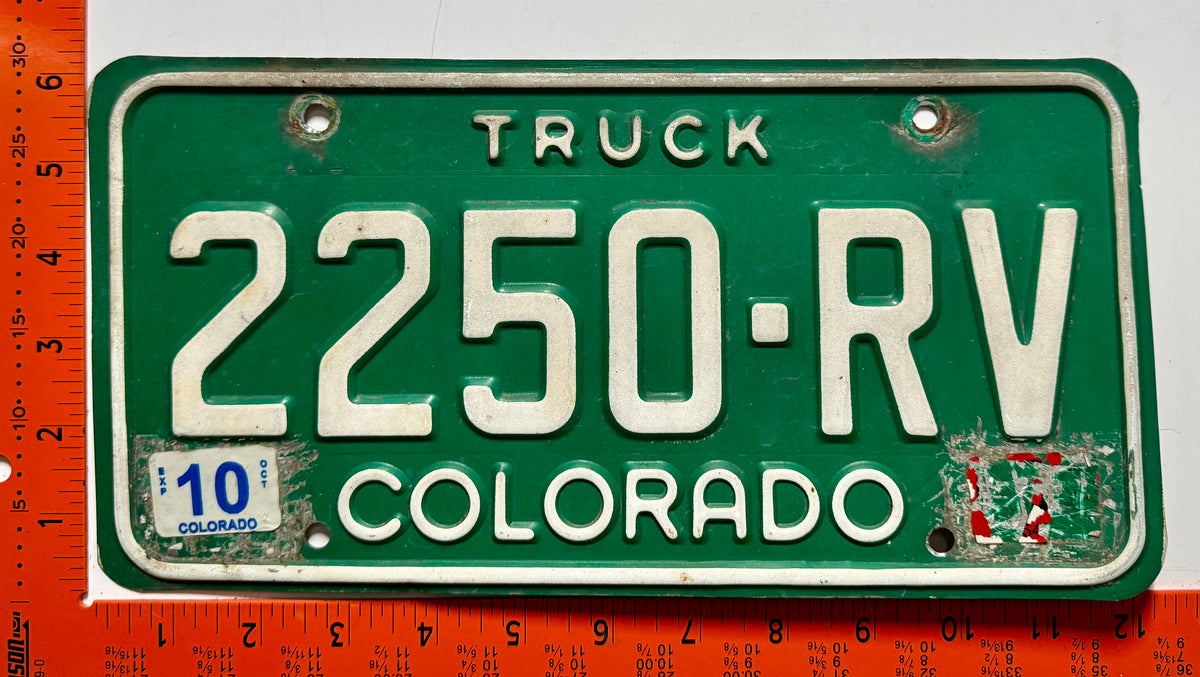 undated Colorado #2250-RV Truck License Plate (Crafter)
