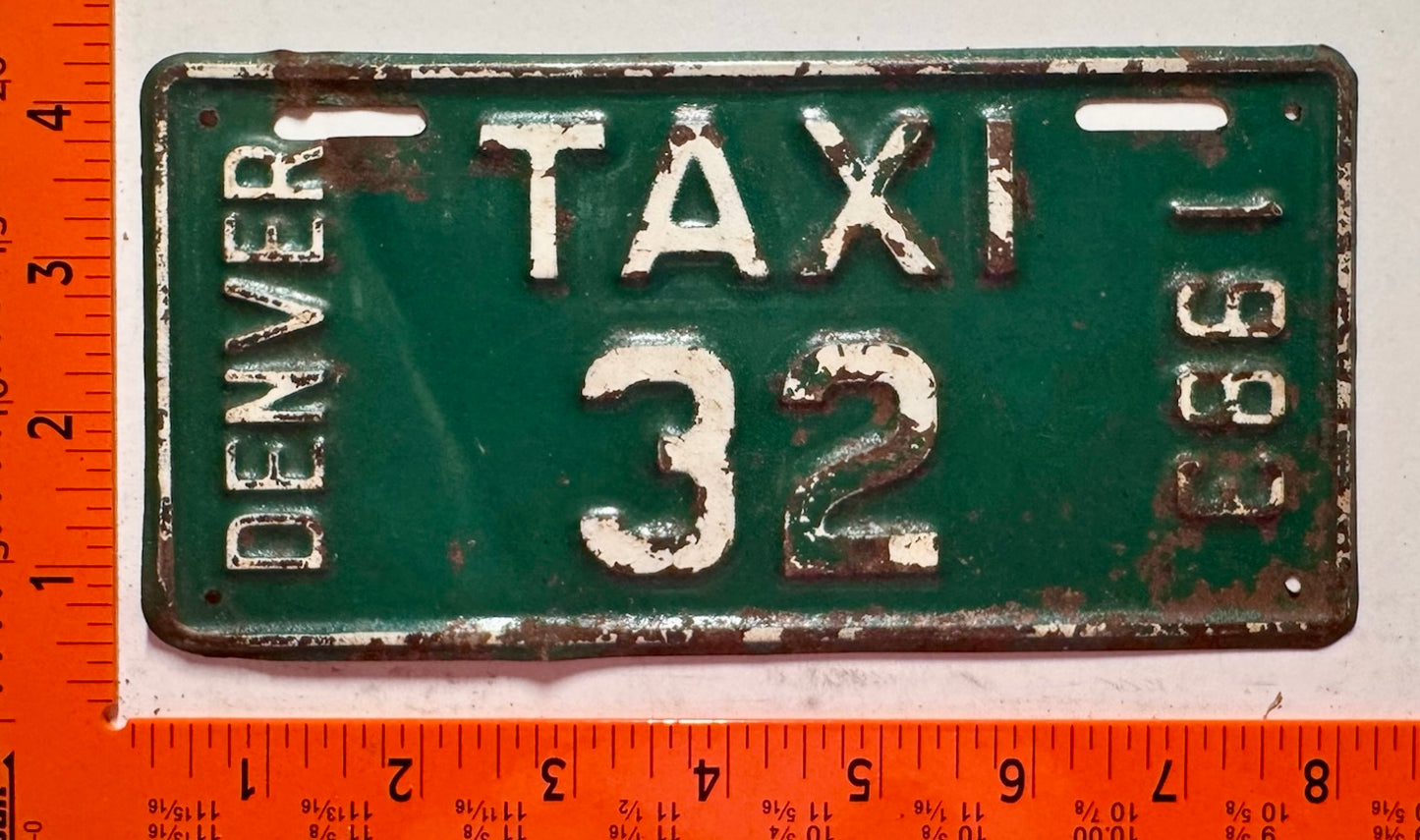 1983 Denver, Colorado #32 Taxi License Plate