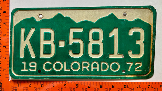 1972 Colorado #KB-5813 Passenger License Plate