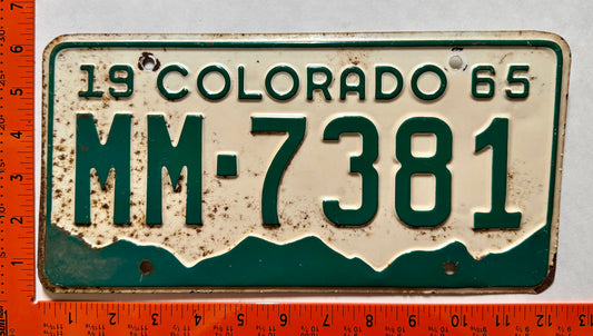 1965 Colorado #MM-7381 Passenger License Plate