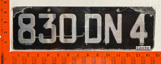 undated Congo #830DN4 Passenger License Plate