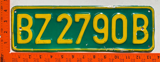 undated Dem Rep of Congo #BZ2790B Passenger License Plate