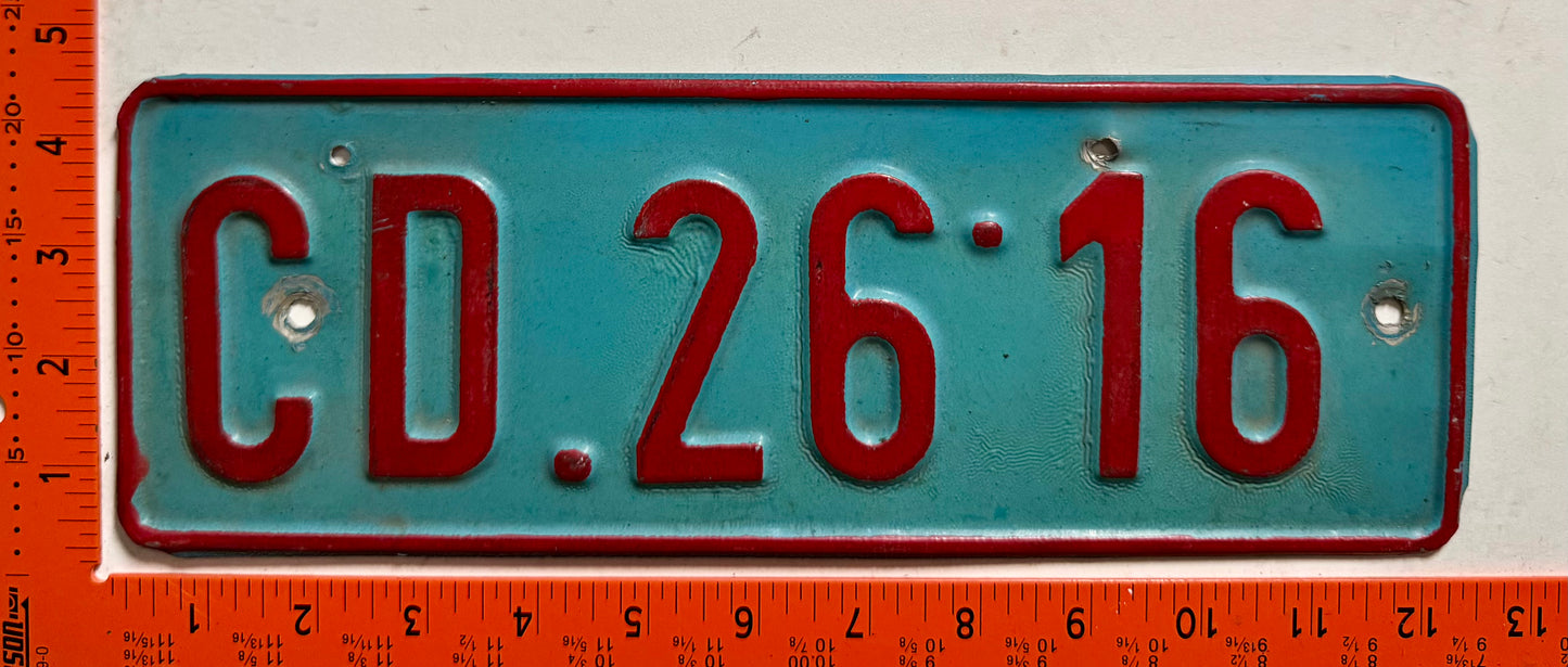 undated Dem Rep of Congo #CD.26-16 Diplomat License Plate