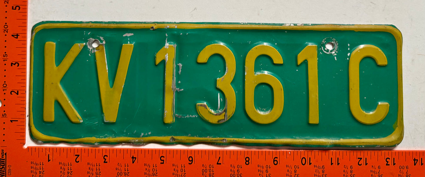 undated Dem Rep of Congo #KV 1361C Passenger License Plate
