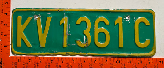 undated Dem Rep of Congo #KV 1361C Passenger License Plate