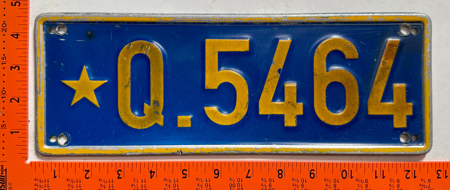 undated Dem Rep of Congo #Q.5464 Passenger License Plate