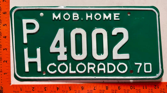 1970 Colorado #PH4002 Mobile Home License Plate