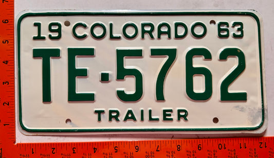 1963 Colorado #TE-5762 Trailer License Plate