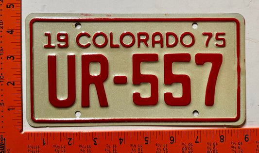 1975 Colorado #UR-557 Motorcycle License Plate