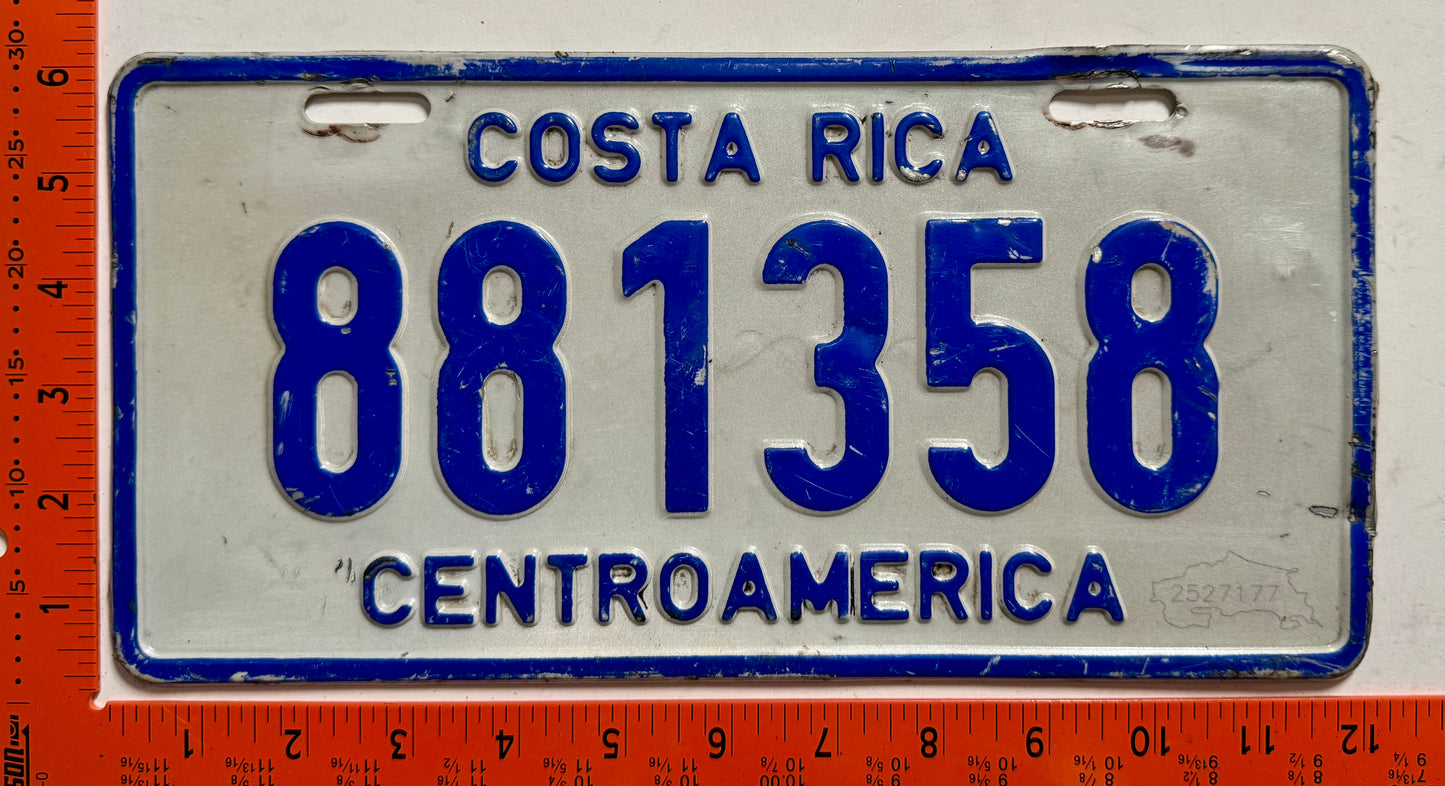 1979 base Costa Rica #881358 Passenger License Plate
