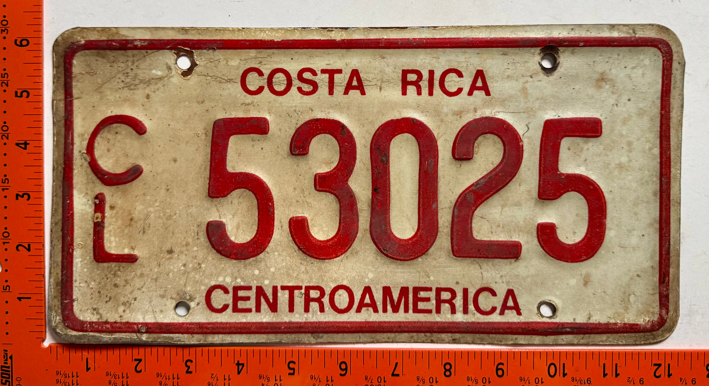 2009 base Costa Rica #C/L 53025 Truck License Plate