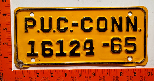1965 Connecticut #16124 PUC Truck License Plate