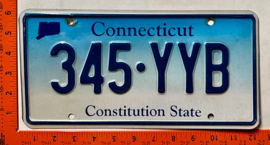 undated Connecticut #345-YYB Passenger License Plate