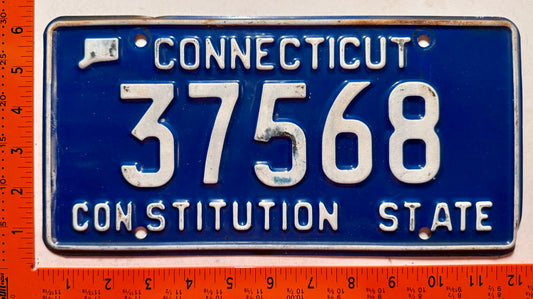 undated Connecticut #37568 Passenger License Plate