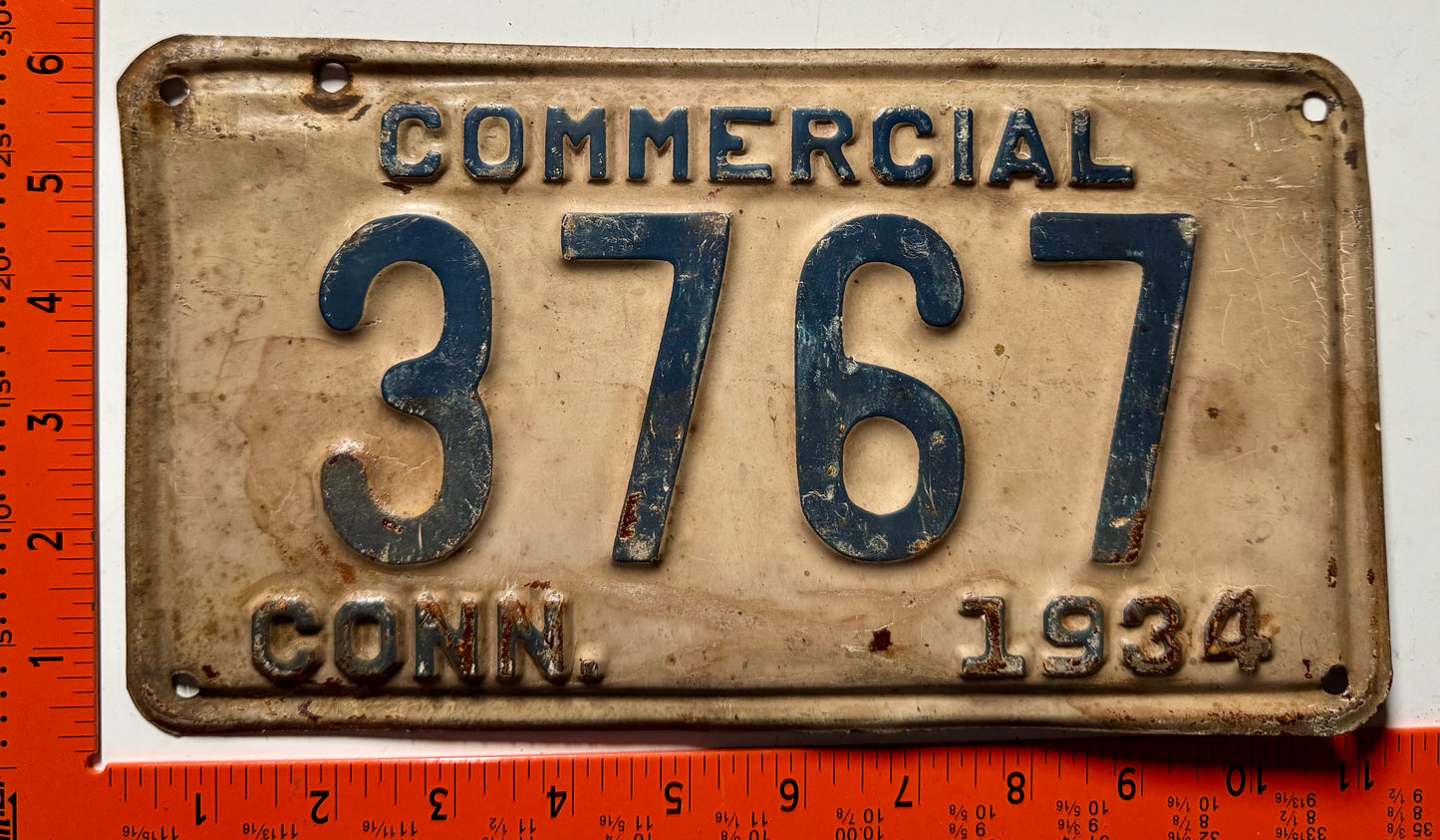 1934 Connecticut #3767 Commercial License Plate