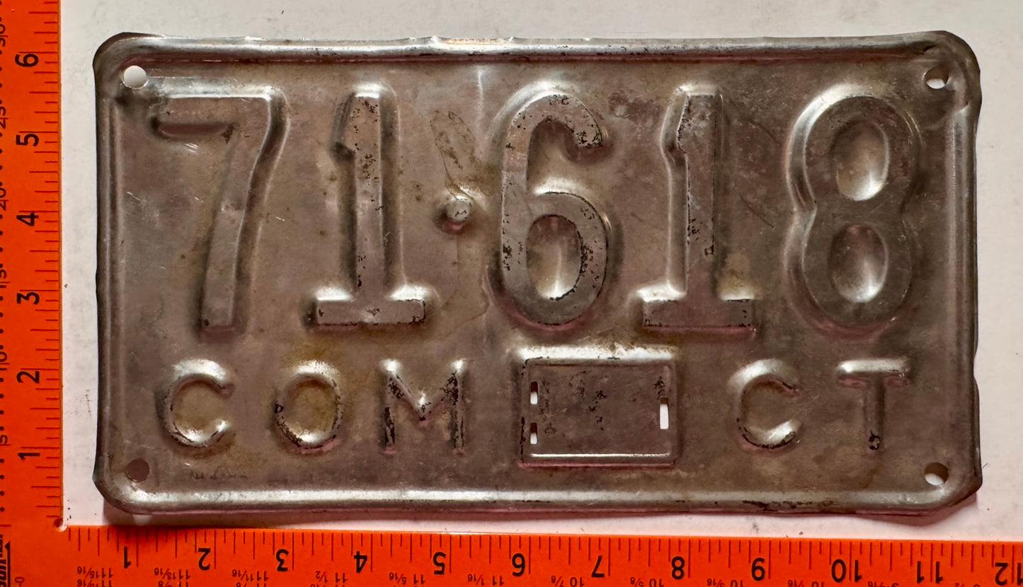 c 1956 Connecticut #71-618 Commercial License Plate