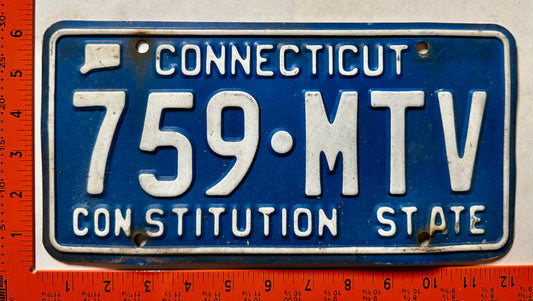 undated Connecticut #759-MTV Passenger License Plate