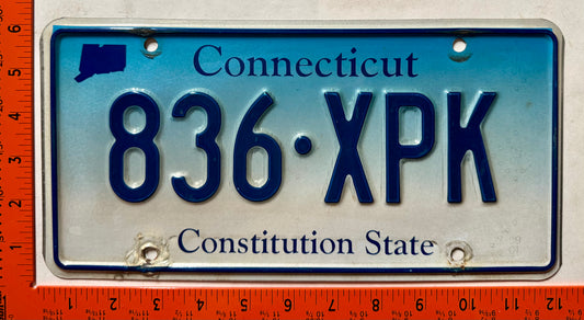undated Connecticut #836-XPK Passenger License Plate