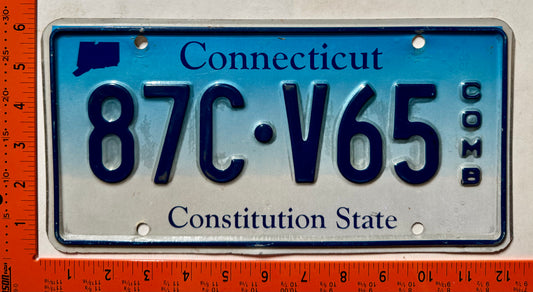 undated Connecticut #87C-V65 Combination License Plate
