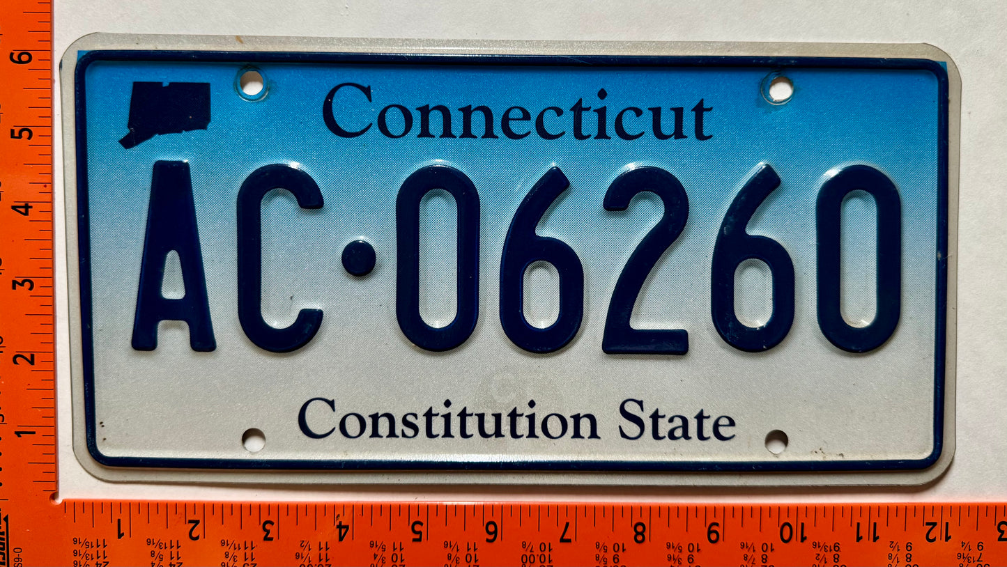 c. 2017 Connecticut #AC-06260 Passenger License Plate