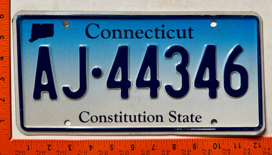 undated Connecticut #AJ-44346 Passenger License Plate