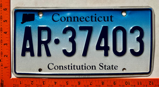 undated Connecticut #AR-37403 Passenger License Plate
